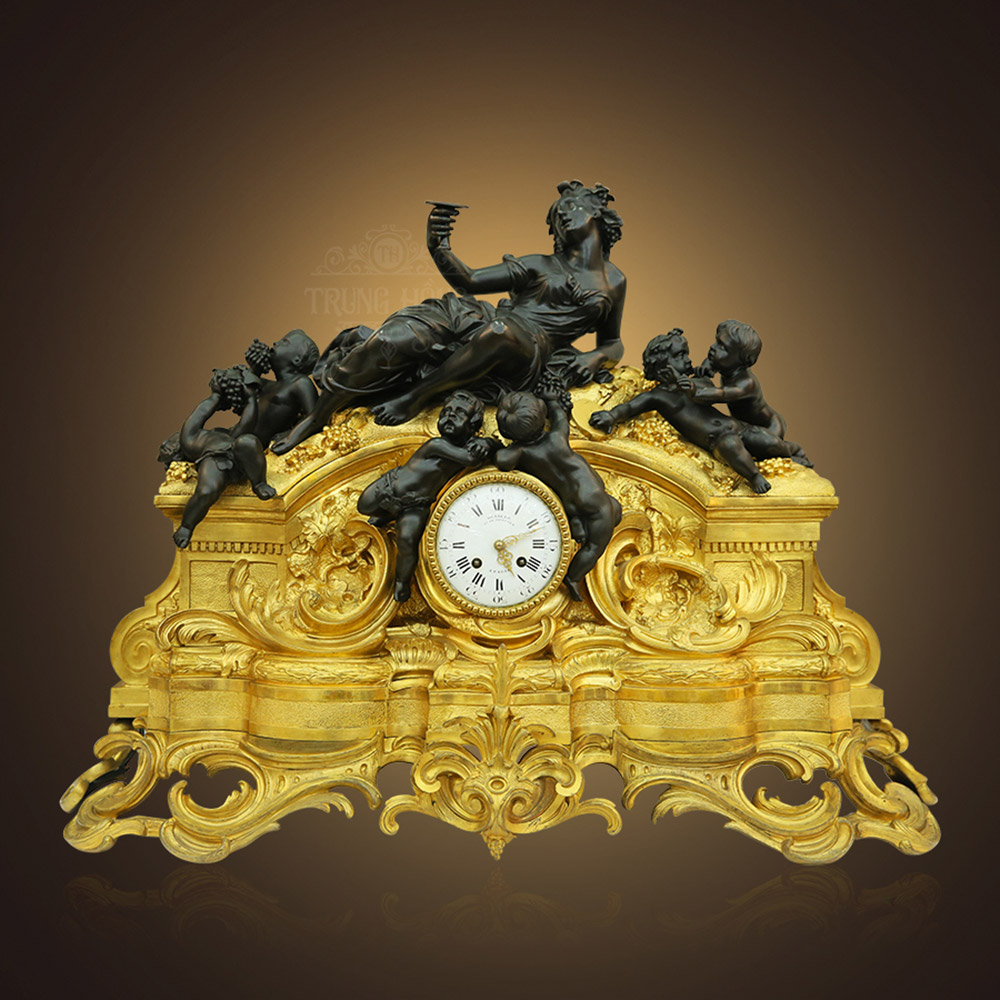 Đồng hồ cổ kết hợp Tượng nữ thần Hera cùng 6 người con